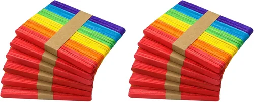 Vista 7 de WISYOK 120 palitos de paletas de colores prémium para manualidades, palitos de madera de colores de 4.5 pulgadas, palitos de helado, palitos