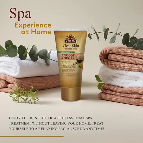 Vista 5 de OKAY Pure Naturals Apricot & Sugar Facial Scrub - 6 oz / 5.7 fl oz