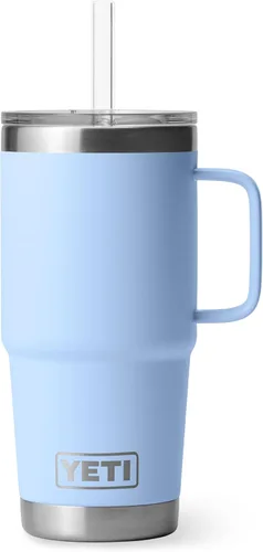 Vista 97 de YETI Rambler - Vaso de 25 onzas con asa y tapa con popote, vaso de viaje para agua, vaso aislado al vacío con asa, acero inoxidable, apicultor