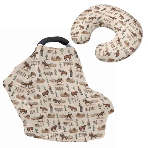 Vista 11 de Toldo de leopardo azteca bohemio para asiento de automóvil, para bebés, elegante funda de almohada de lactancia y lactancia transpirable, se adapta