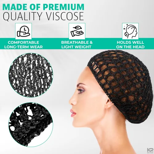 Vista 3 de 4 redes para el cabello para dormir, 5.5 x 7 pulgadas, ligeras, transpirables, de malla de viscosa, suaves, cómodas para uso a largo plazo, hechas a