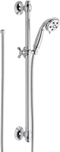 Vista 2 de Delta Faucet 3-Spray H2Okinetic Slide Bar ducha de mano con manguera, bronce champán 51308-CZ