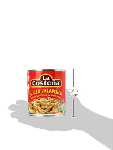 Vista 3 de LA COSTENA Pimientos de jalapeño en rodajas sin sabor 28 onzas