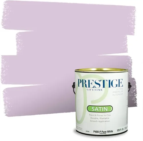Vista 132 de PRESTIGE Pinturas de pintura interior e imprimación en uno, 1 galón, plano, combinación comparable de Sherwin Williams* Kimono Violet*