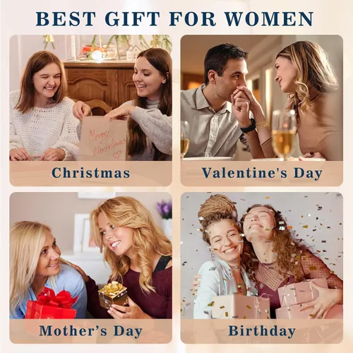 Vista 4 de doubgood Pulseras de oro para mujer, pulseras elásticas de cuentas de oro para mujeres y niñas, chapados en oro de 14 quilates, apilables, conjuntos