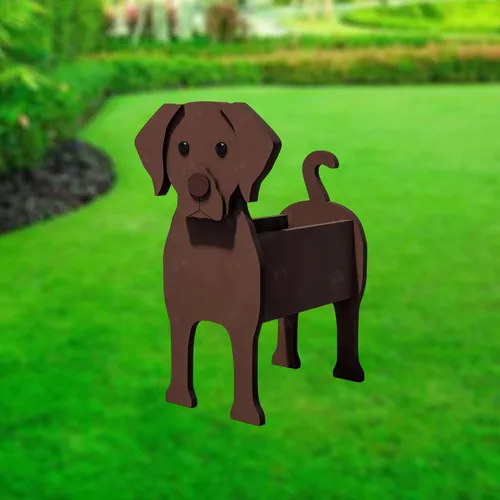 Vista 28 de XOOFMASS Lindas macetas de perro para plantas al aire libre, macetas de madera para perros, macetas en forma de perro, macetas para suculentas