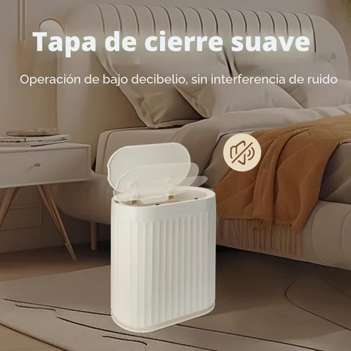 Vista 7 de ELPHECO Bote de basura con sensor de 2 galones, resistente al agua IPX5 con sensor de movimiento, cubo de basura automático para baño, oficina, Beige