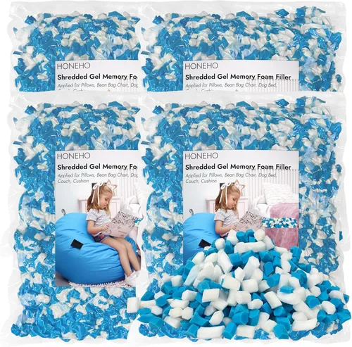Vista 11 de Relleno de Espuma Viscoelástica Triturada de 5 Libras para Puf, Partículas de Gel Añadidas Cómodo y Suave, Muy Adecuado para Rellenar Pufs