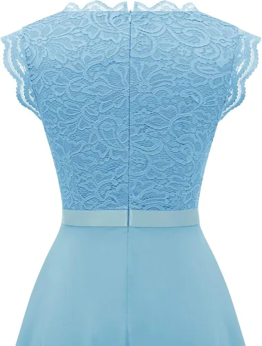 Vista 112 de Dressystar - Vestido de dama de honor, sin mangas, con cuello en V, para fiesta de boda