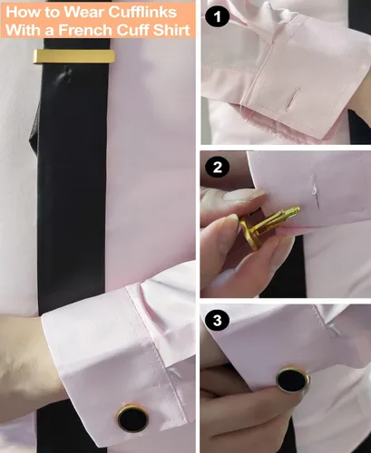 Vista 4 de 4 PCS Initial Cufflinks and Tie Clips for Men,Cufflinks and Tie Bar Money Clip Set,Perfect for Fathers, Grooms, and Husbands