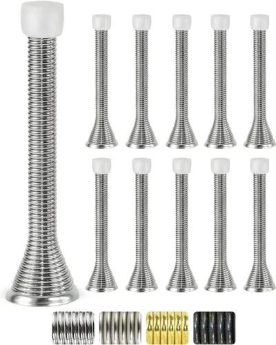 Vista 25 de Jack N' Drill - Tope de puerta de resorte (3 lb/) (paquete de 7) con 3 topes de puerta de bisagra Topes de puerta Flexi resistentes para la parte