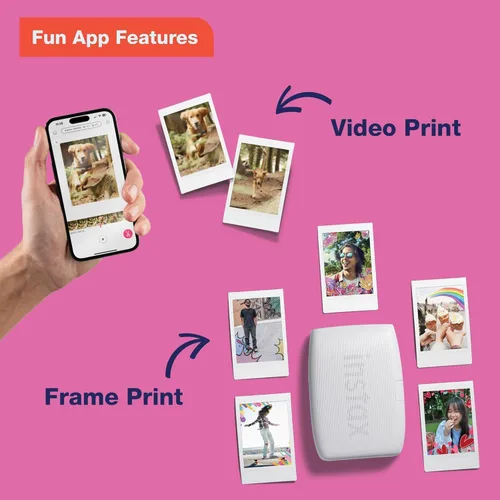 Vista 8 de Fujifilm Instax Mini Link 3 - Impresora para smartphone, color blanco arcilla + Paquete de Valor de Película Fuji (20 hojas) + Paquete de Accesorios
