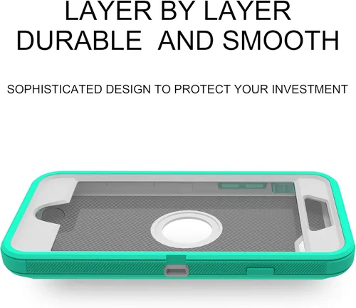 Vista 9 de MXX Funda diseñada para iPhone SE 2020/SE 2022, funda protectora resistente con protector de pantalla [3 capas] cubierta de protección de goma