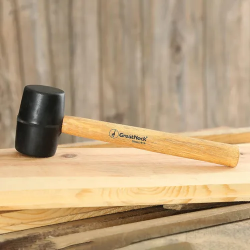 Vista 6 de GreatNeck RM8 - Martillo de goma, martillo de goma, mazo con mango de madera dura, seguro para superficies para trabajos de madera, automóviles