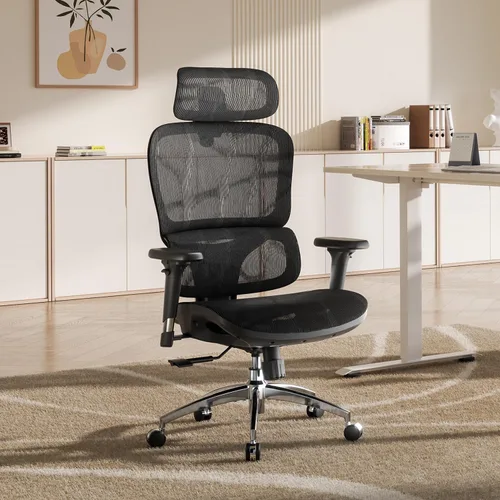 Vista 3 de SIHOO M56B Silla de oficina ergonómica, silla de escritorio con respaldo alto, soporte lumbar, silla giratoria para computadora y tareas