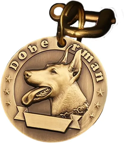 Vista 27 de Etiquetas de identificación para perros de latón macizo con grabado de letras, patrón de alivio 3D frontal, texto personalizado grabado láser