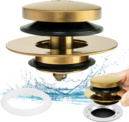 Artiwell Tapón Universal de Drenaje de Bañera Tip Toe y Cubierta, Tapón de Drenaje de Bañera, Reemplaza Elevación y Giro, Desagües Tip-Toe y Palanca