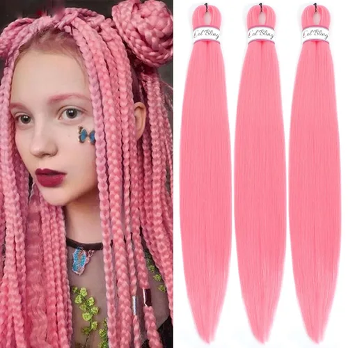 Vista 17 de Col Bling Cabello trenzado preestirado para mujer