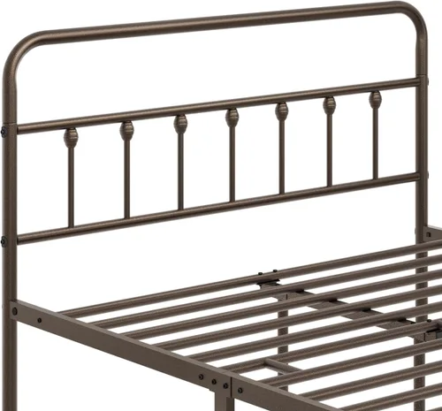Vista 7 de Topeakmart Queen Size Victorian Style Metal Bed Frame with Headboard/Mattress Foundation/No Box Spring Needed/Under Bed Storage/Strong Slat Support