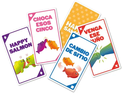 Vista 2 de Exploding Kittens - Juego Happy Salmon, juego de cartas divertidas para adultos, adolescentes y niños