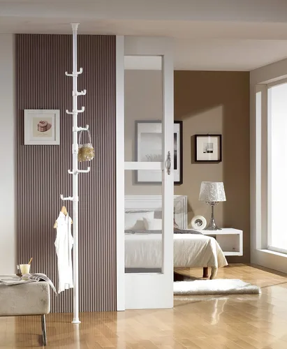 Vista 2 de PRINCE HANGER, Perchero de acero One Touch, perchero independiente, para ropa, sombreros, monedero, bolsos, para sala de estar, dormitorio, oficina