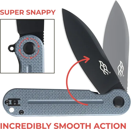 Vista 36 de Firebird Ganzo FH922PT-BK EDC Navaja de bolsillo plegable con filo de navaja, acero inoxidable D2, hoja negra, mango G10 con clip, cuchillo