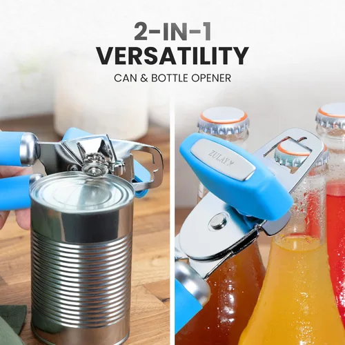 Vista 7 de Zulay Kitchen Abrelatas manual con abrebotellas con perilla giratoria