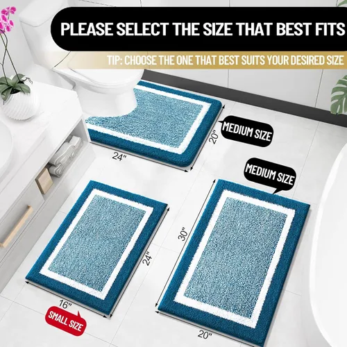 Vista 143 de OLANLY Alfombras de baño 30x20, tapete de baño de microfibra extra suave y absorbente, antideslizante, lavable a máquina, secado rápido, alfombra
