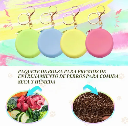 Vista 4 de 4 bolsas de silicona para perros pequeños, bolsa de entrenamiento de mascotas de tamaño bolsillo, diseño de cremallera, sin perfume, reutilizable