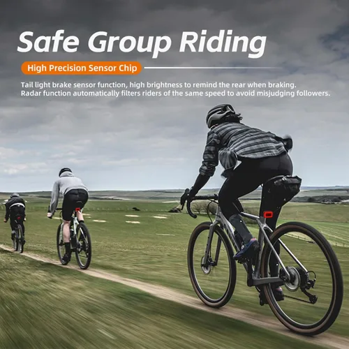 Vista 7 de Luz trasera de radar para bicicleta con detección de radar de 24 GHz, detección activa de alerta y freno, visibilidad de 1,640.4 ft, 5 modos