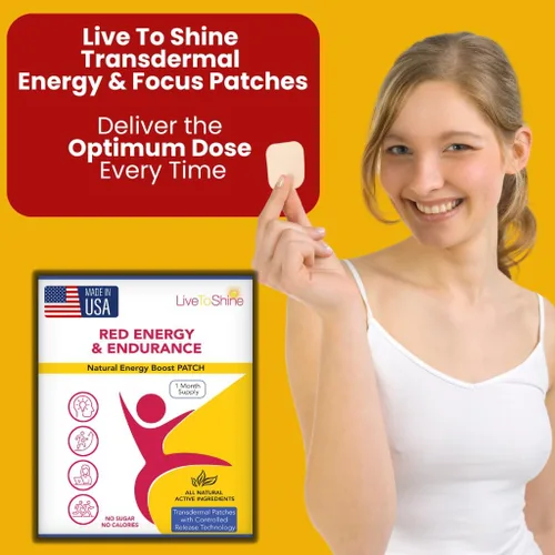 Vista 5 de Red Energy & Endurance Patch - Energía natural - Fabricado en Estados Unidos - 30 parches