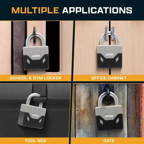 Vista 6 de Jekosa® PDP55 Candado resistente a la intemperie con 5 llaves – Carcasa de poliamida anticorrosión, cilindro K7 de precisión Cerradura exterior