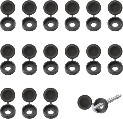 Vista 19 de INCREWAY 100 tapas de plástico para tornillos y arandelas plegables M3, cubiertas decorativas (negro)