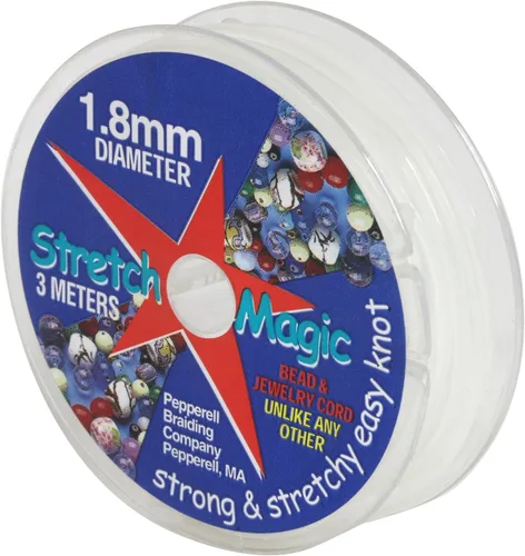Vista 43 de Stretch Magic Hilo elástico para cuentas – Color transparente, 0.6 mm de diámetro, 10 metros (32 pies) - Fácil de anudar, hilo fuerte y elástico
