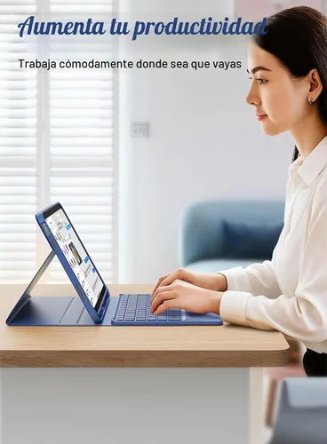 Vista 6 de CHESONA Compatible for iPad 11th(A16)/10th Generation Case with Keyboard Azul