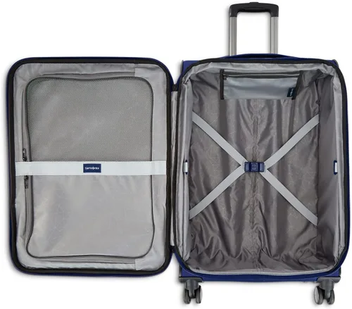 Vista 3 de Samsonite Ascella 3.0 Softside - Maleta expandible con ruedas giratorias, Sapphire Blue, Ascella 3.0 Softside - Maleta expandible con ruedas