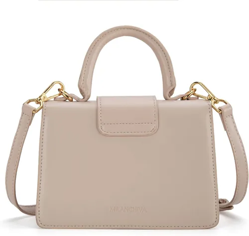 Vista 5 de Milan Chiva Monederos pequeños con asa superior para mujer, mini bolso cruzado, elegante bolso cuadrado