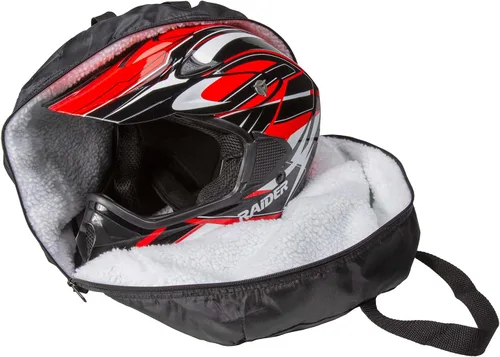 Vista 3 de Raider BCS-8B Bolsa para Casco Deluxe de Nylon Negro y Duradera para Motocicleta MX, Mediana
