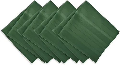 Newbridge - Juego de 4 servilletas de tela de satén con rayas verde cazador navideñas, diseño tejido con rayas festivas, resistentes a las arrugas,