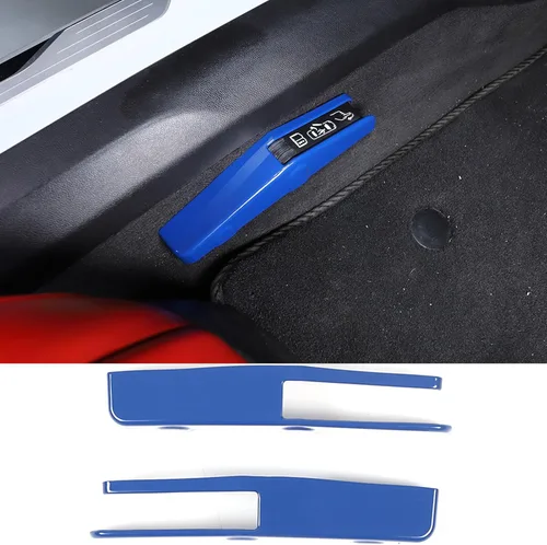 Vista 3 de TOYCIDFG Cubierta de interruptor de apertura forzada para Chevrolet Corvette C8 2020-2023 Accesorios interiores ABS (azul - ABS)