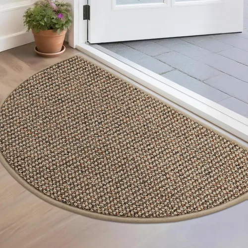 Vista 28 de BEQHAUSE Tapete Atrapa Suciedad para Puerta 17" x 30" Semicírculo Antideslizante Lavable Tapetes de Entrada Alfombras Absorbentes de Bienvenida