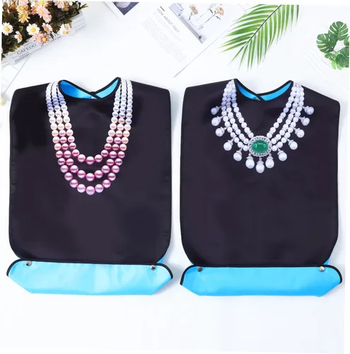 Vista 9 de 2pcs Adult Bibs for Women Washable Eating Protectors Straps Comfortable Material for Seniors and Elderly Dining Stain Resistant Clothing