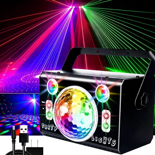 Luces estroboscópicas LED para fiestas de discoteca de DJ, proyector de luces estroboscópicas activadas por sonido