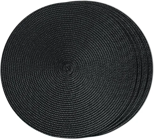 FunWheat Juego de 4 manteles individuales redondos trenzados para mesas de comedor, tejidos, lavables, antideslizantes, pequeños de 13 pulgadas (S