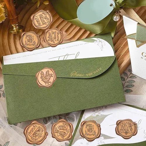 Vista 4 de Adhesivos de sellado de cera, autoadhesivos, para sello de cera de letras, invitaciones de boda, decoración de embalaje, ideas de regalo de Navidad