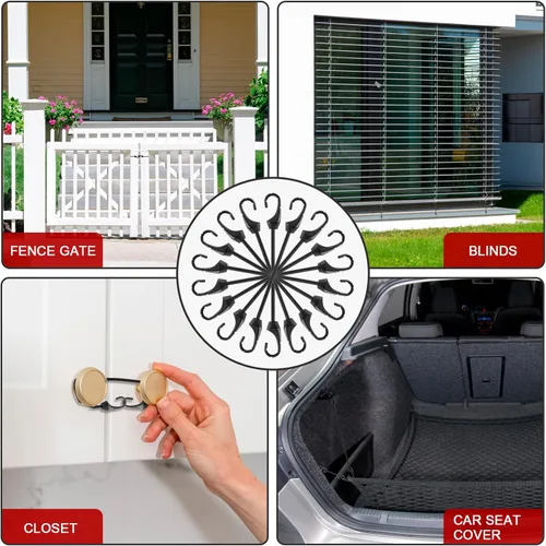 Vista 3 de Cuerda elástica pequeña de 2 pulgadas con ganchos, 20 piezas de mini ganchos elásticos resistentes a los rayos UV, cuerdas elásticas de 0.197 in