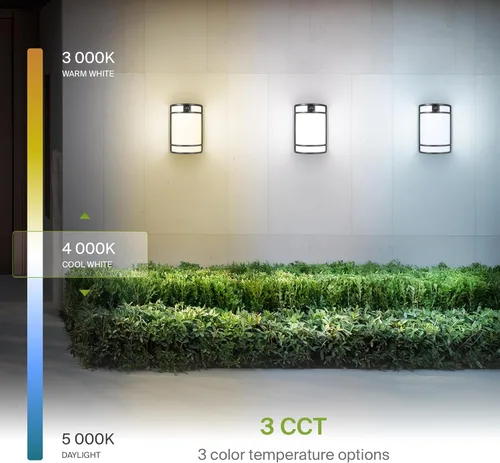 Vista 7 de ASD Lámpara LED de montaje en pared para exteriores e interiores de 10 pulgadas con sensor de movimiento, iluminación de pared negra, 15 W, 120-277