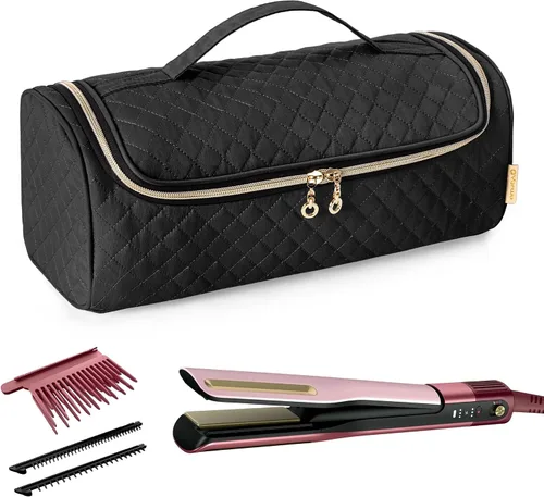 Yarwo Funda de transporte compatible con alisador de cabello SilkiPro, Negro, Moda