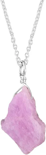 Vista 9 de Collar de cristal de piedra natal crudo para mujer, colgante de plata de ley 925 hipoalergénico, cadena de plata ajustable de 16 + 2 pulgadas