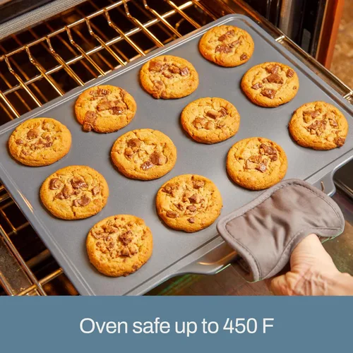 Vista 6 de All-Clad Pro-Release - Juego de utensilios antiadherentes para hornear, 3 piezas, aptos para horno, media hoja de 450 °F, bandeja para galletas